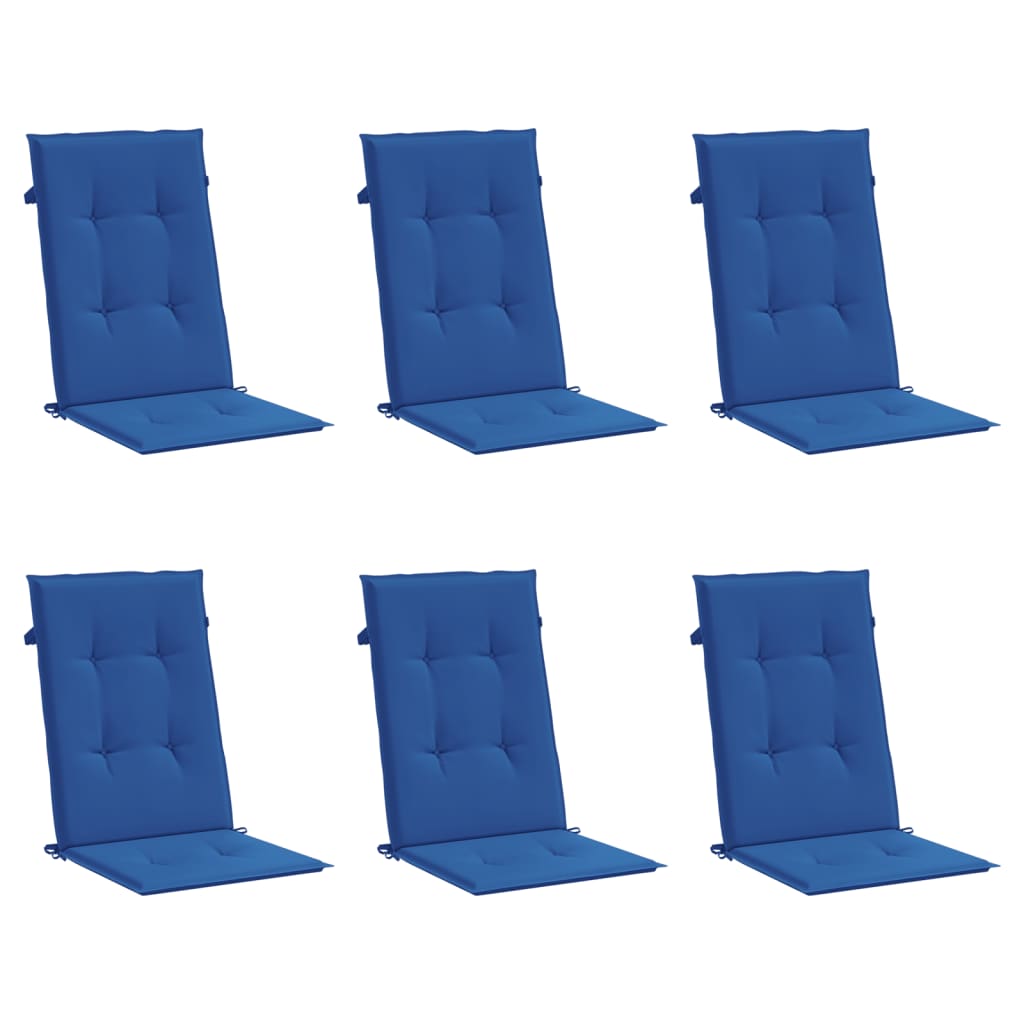 Vidaxl Gartenstuhl Kissen 6 St. High Back 120x50x3 cm Stoff Royal Blue