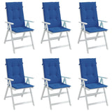 Vidaxl Gartenstuhl Kissen 6 St. High Back 120x50x3 cm Stoff Royal Blue