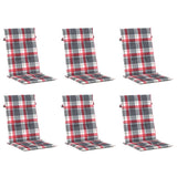 Vidaxl Gartenstuhlkissen 6 Stcs 120x50x3 cm Stoff Diamantmuster rot