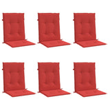 Cojines de silla de jardín Vidaxl 6 pcs 100x50x3 cm oxford tela roja