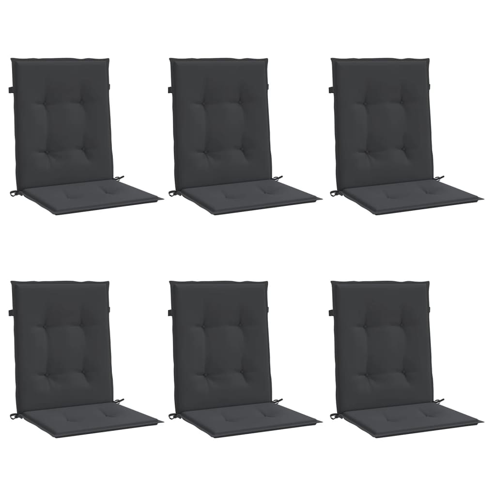 Coussins de chaise de jardin vidaxl 6 pcs 100x50x3 cm oxford tissu noir