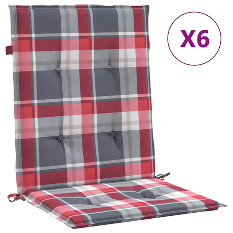 Vidaxl Gartenstuhlkissen 6 Stcs 100x50x3 cm Oxford Stoff Diamond Muster rot