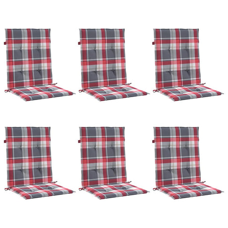 Vidaxl Gartenstuhlkissen 6 Stcs 100x50x3 cm Oxford Stoff Diamond Muster rot