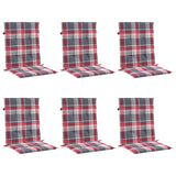 Cojines de silla de jardín Vidaxl 6 PCS 100x50x3 CM Oxford Fabric Patrón de diamante Rojo