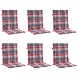 Vidaxl Gartenstuhlkissen 6 Stcs 100x50x3 cm Oxford Stoff Diamond Muster rot