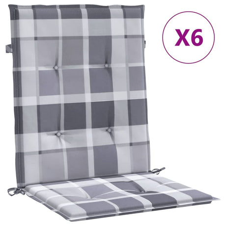 Vidaxl Gartenstuhl Kissen 6 Stcs 100x50x3 cm Oxford Stoff Diamond Muster grau