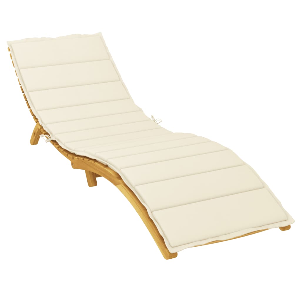 Vidaxl Lounger Cushion 200x70x3 cm Oxford stoffkrem -farget