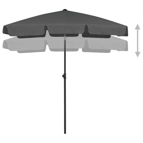 Vidaxl Strandparasol 180x120 cm Anthrazit -ausgelöst