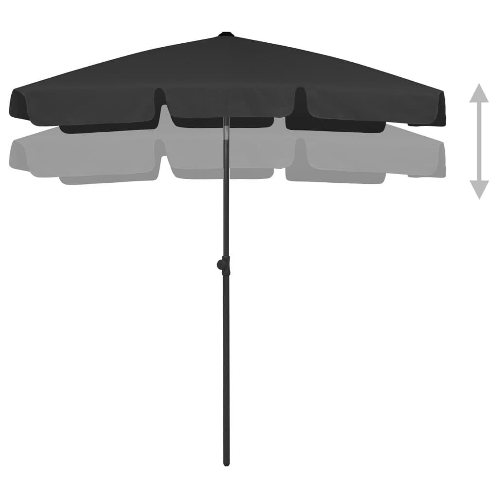 Vidaxl StrandParasol 180x120 cm noir