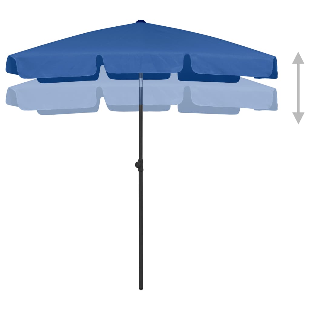 Vidaxl StrandParasol 180x120 cm azure blått