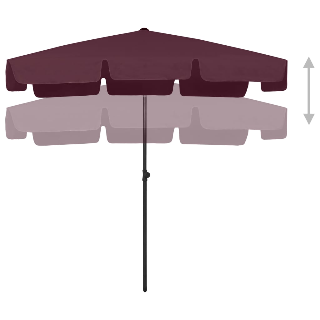 BIDAXL STRANDPARASOL 200x125 cm Bordeaux Red