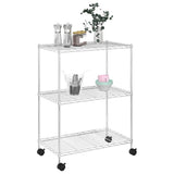 VIDAXL-Speicher mit Rädern 3-layer 150 kg 60 x 35 x 81 cm Chromfarben