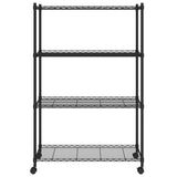 Vidaxl Storage Rack 4 capas con ruedas 200 kg 90x35x142 cm negro