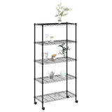 VIDAXL-LAGER RAKE 5-LAYER mit Rädern 250 kg 75x35x155 cm Schwarz