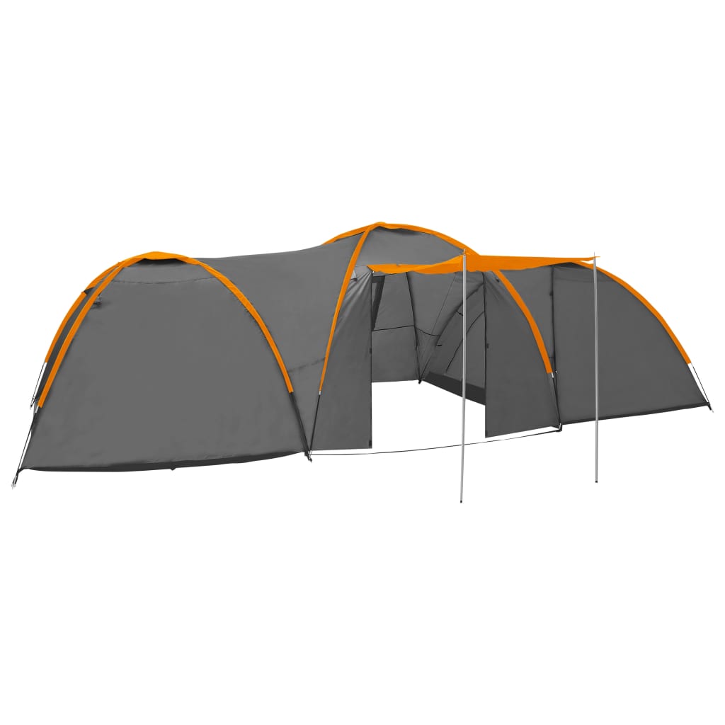 Vidaxl iglotent 8-person 650x240x190 cm grå och orange