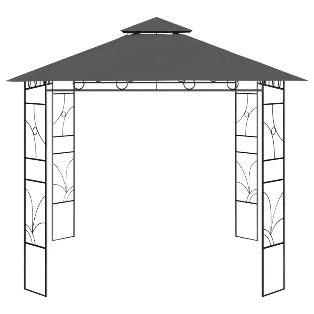 Vidaxl prieel 160 g m² 3x3x2,7 m antracietkleurig