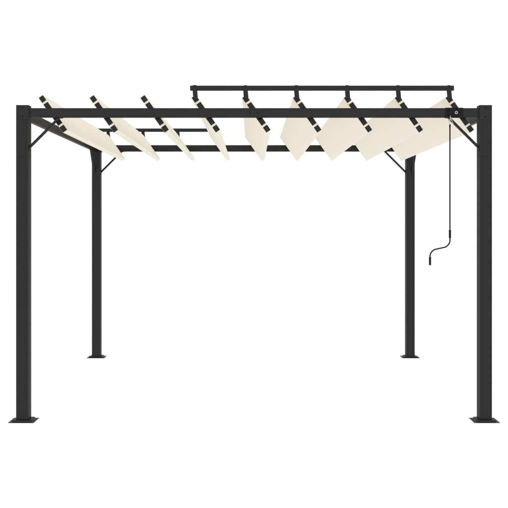 Arbor Vidaxl avec toit à latte 3x3 m de poussière et de crème en aluminium -colored