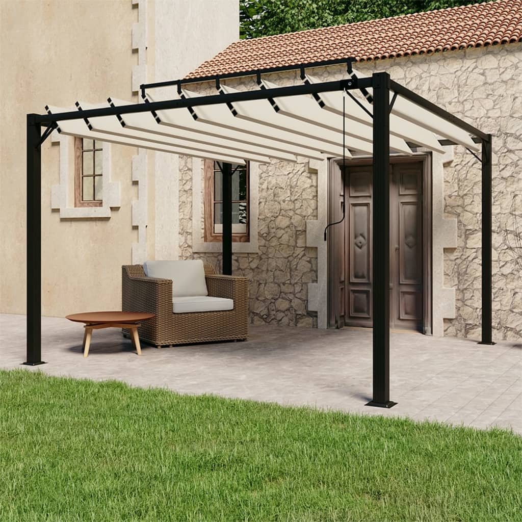 Vidaxl Arbor con tetto a lecca 3x3 m polvere e crema in alluminio