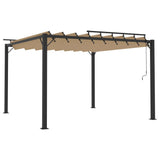 Vidaxl arbor with slat roof 3x3 m dust and aluminum taupe