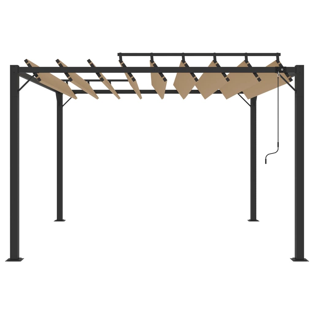 Arbor vidaxl avec toit à latte 3x3 m de poussière et taupe en aluminium