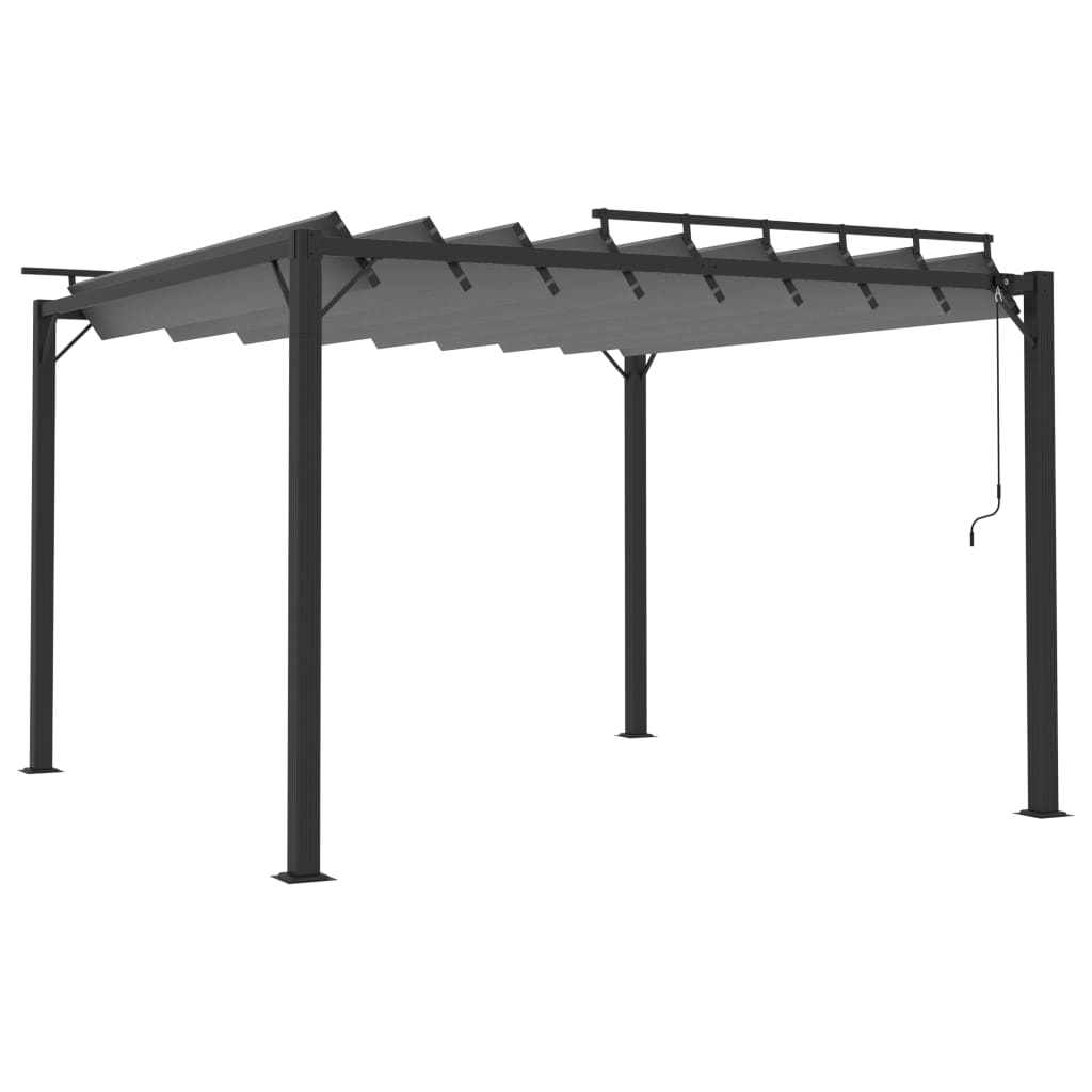 Vidaxl Arbor med lamellak 3x3 m damm och aluminium Anthracite -färgad