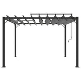 Vidaxl arbor with slat roof 3x3 m dust and aluminum anthracite -colored