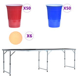 Vidaxl Bier -Pong -Tisch mit Tassen und Bällen zusammenklappbar 240 cm