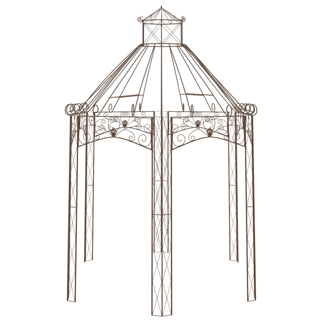 Vidaxl Garden Pavilion 400x258x378 cm železno antično rjava