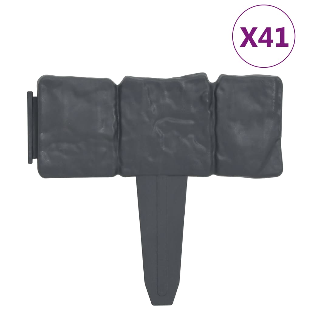 Vidaxl Gazonkanten 41 St Stein aus 10 m Kunststoff