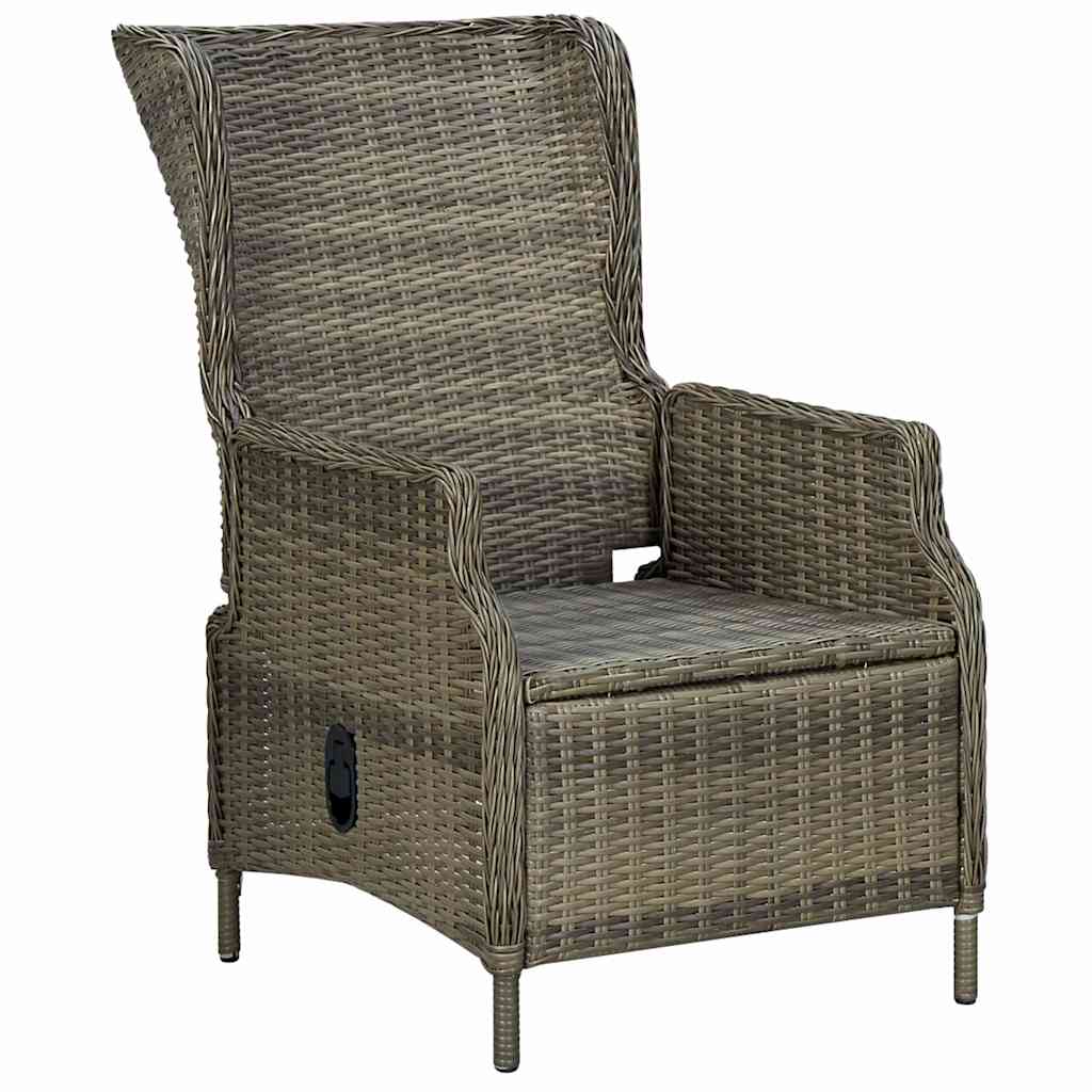 Vidaxl tuinstoel verstelbaar met kussens poly rattan bruin