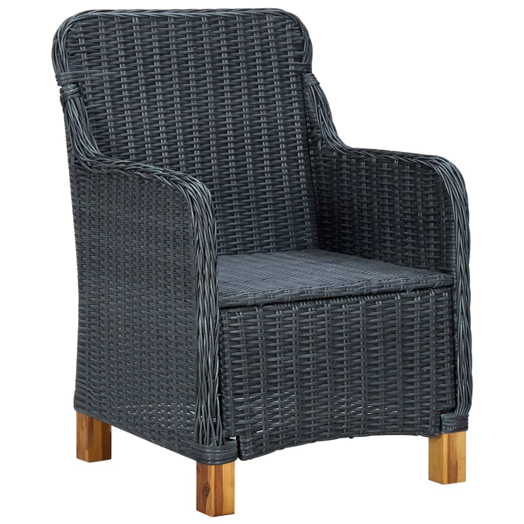 Vidaxl tuinstoelen 2 st met kussens poly rattan donkergrijs