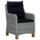 Vidaxl tuinstoelen 2 st met kussens poly rattan lichtgrijs