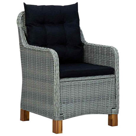 Vidaxl tuinstoelen 2 st met kussens poly rattan lichtgrijs