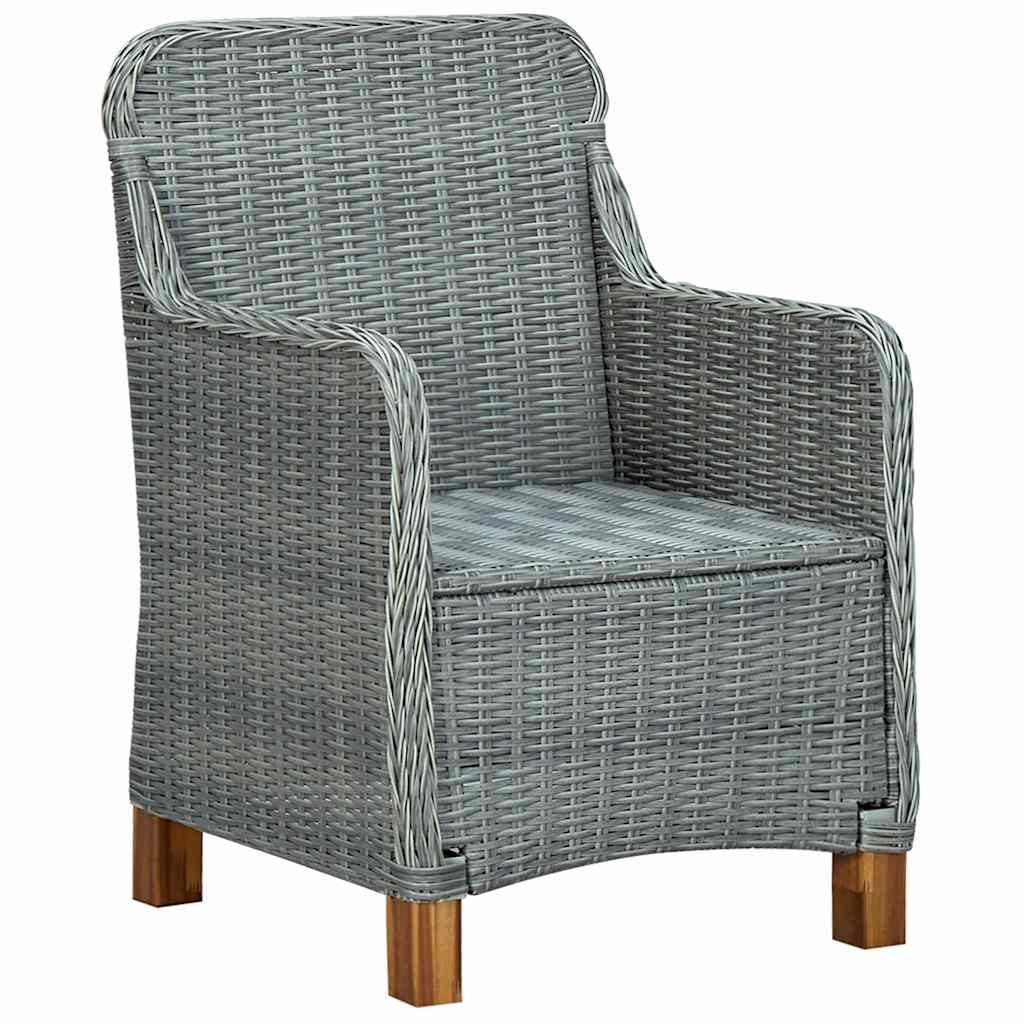 Vidaxl tuinstoelen 2 st met kussens poly rattan lichtgrijs