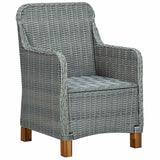 Vidaxl tuinstoelen 2 st met kussens poly rattan lichtgrijs