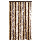 Cortina de mosca Vidaxl 118x220 cm chenille beige y marrón claro