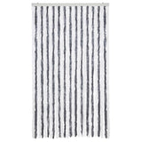 Cortina de mosca Vidaxl 118x220 cm chenille gris y blanco