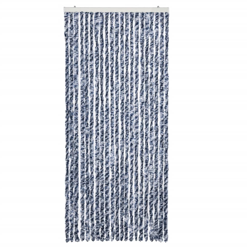 Vidaxl Fly curtain 90x200 cm Chenille blue and white