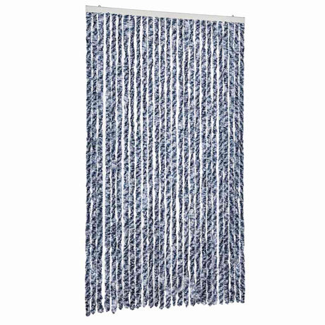 Vidaxl Fly Vorhang 118x220 cm Chenille Blau und Weiß