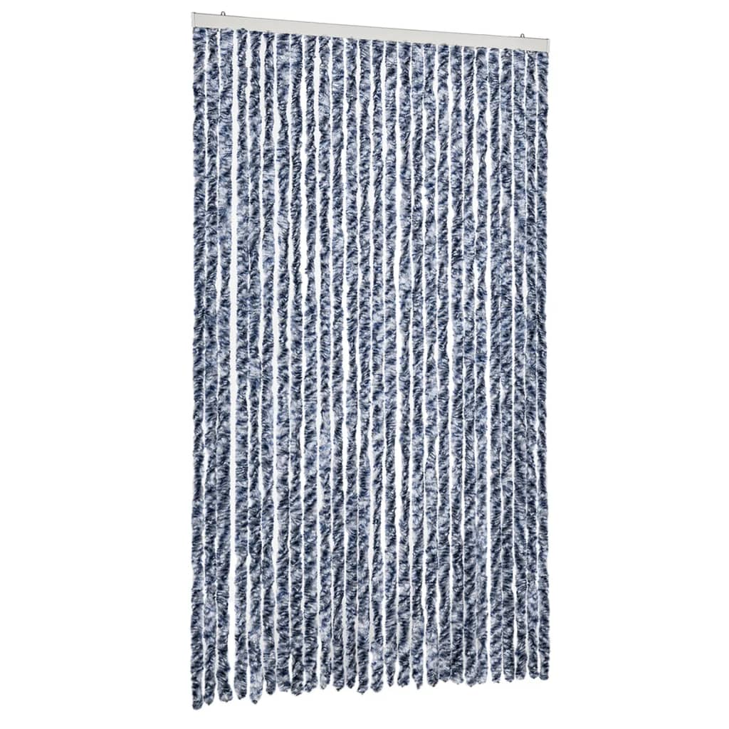 Vidaxl Fly Curtain 118x220 cm CHENILLE BLEU ET BLANC