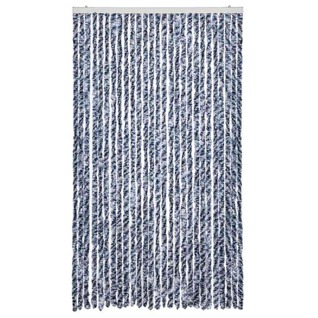 Vidaxl Fly Vorhang 118x220 cm Chenille Blau und Weiß