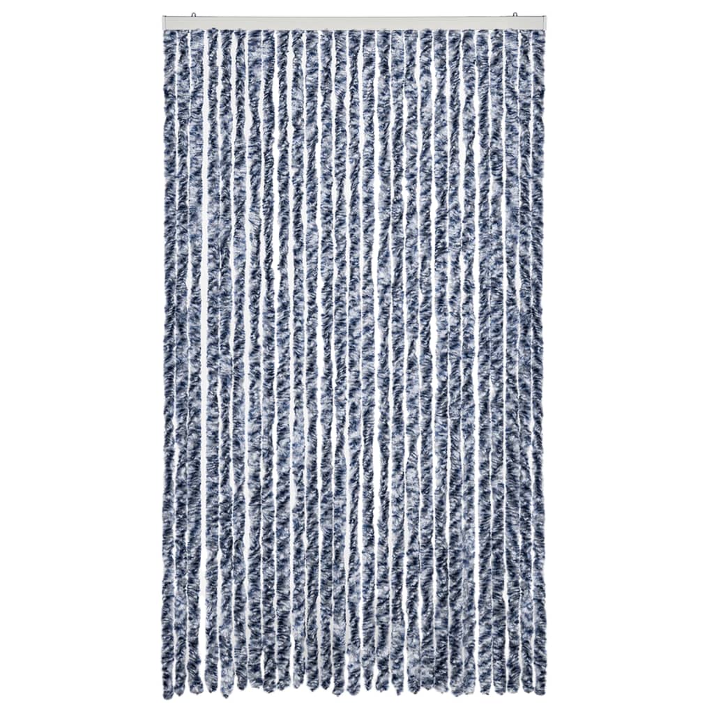 Vidaxl Fly Curtain 118x220 cm CHENILLE BLEU ET BLANC