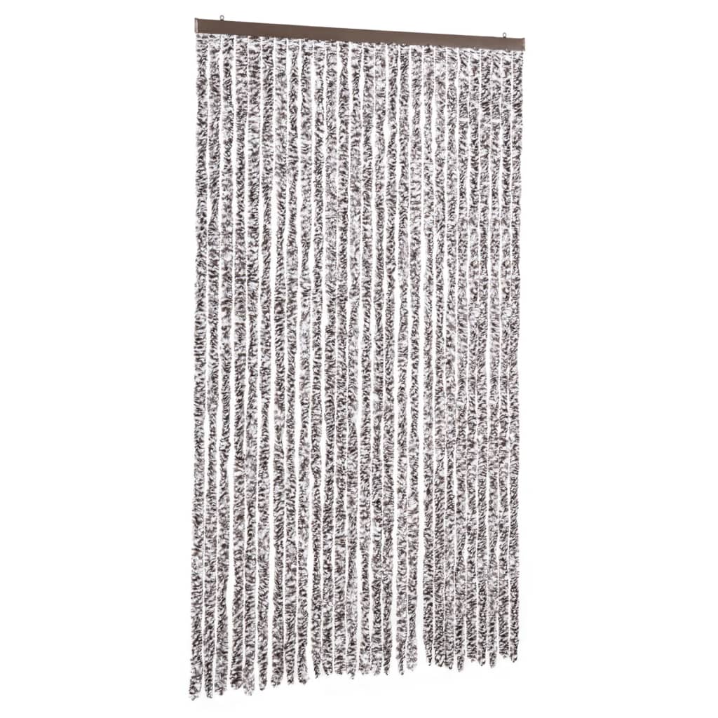 Cortina de mosca Vidaxl 118x220 cm Chenille Brown and Beige