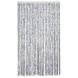 Vidaxl Fly Vorhang 118x220 cm Chenille weiß und grau