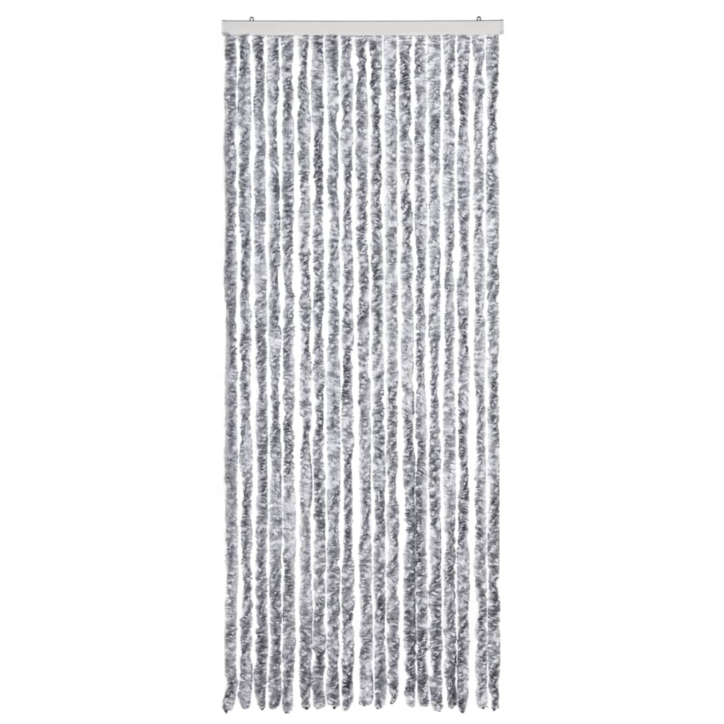 Vidaxl Fly Curtain 56x200 cm Chenille Silver Colored