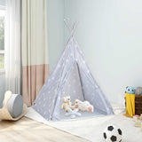 Vidaxl kindertipitent met tas 115x115x160 cm polyester grijs