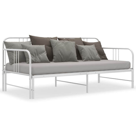 Vidaxl slaapbank uittrekbaar metaal wit 90x200 cm