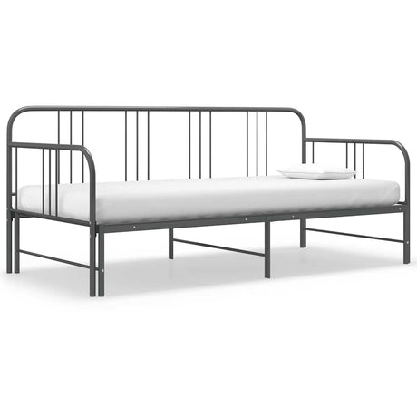 Vidaxl slaapbankframe uittrekbaar metaal grijs 90x200 cm