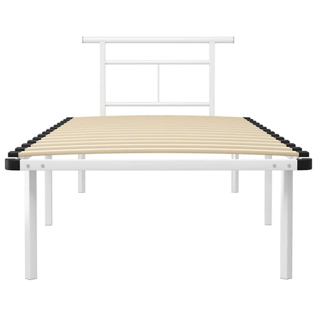 Vidaxl bedframe metaal wit 90x200 cm
