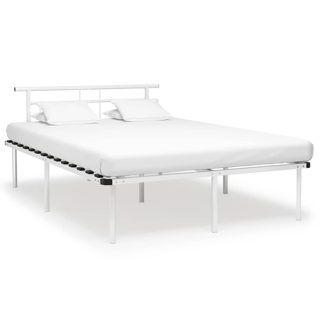 Vidaxl bedframe metaal wit 140x200 cm